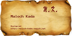 Maloch Kada névjegykártya